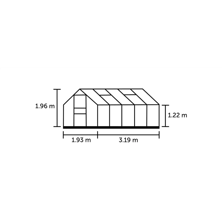 mit 3 mm Sicherheitsglas, 319 x 193 x 122 cm
