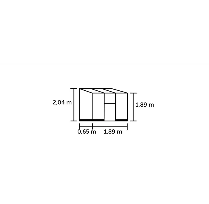 mit 3 mm Sicherheitsglas, 65 x 189 x 189 cm