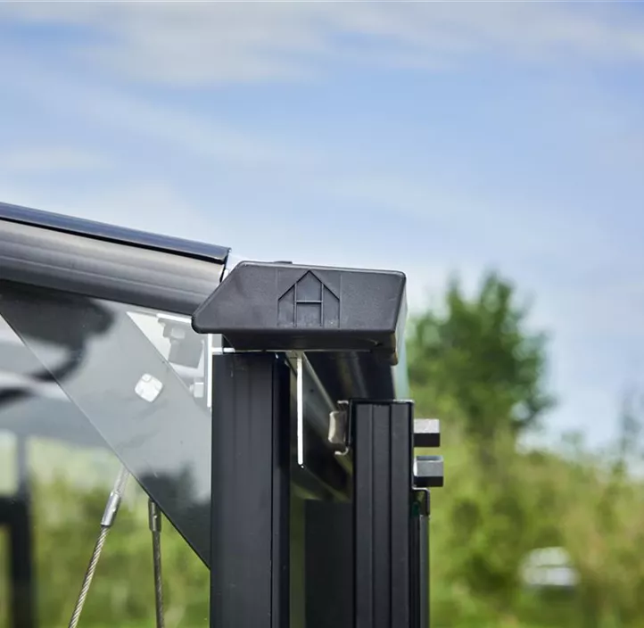 mit 3 mm Sicherheitsglas, 188 x 374 x 189 cm