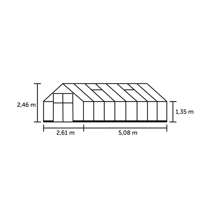 mit 3 mm Sicherheitsglas, 508 x 261 x 135 cm