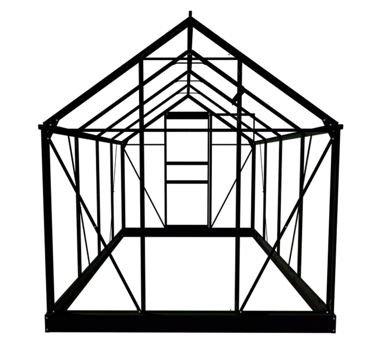 mit 3 mm Blankglas, 257 x 193 x 122 cm
