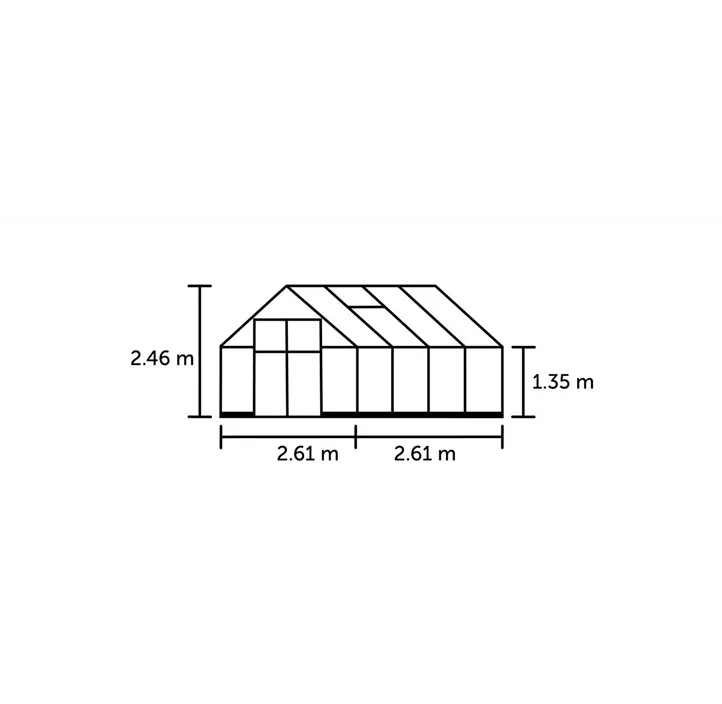mit 3 mm Sicherheitsglas, 261 x 261 x 135 cm