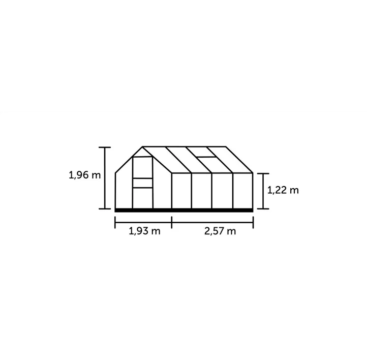 mit 4 mm Polycarbonat, 257 x 193 x 122 cm
