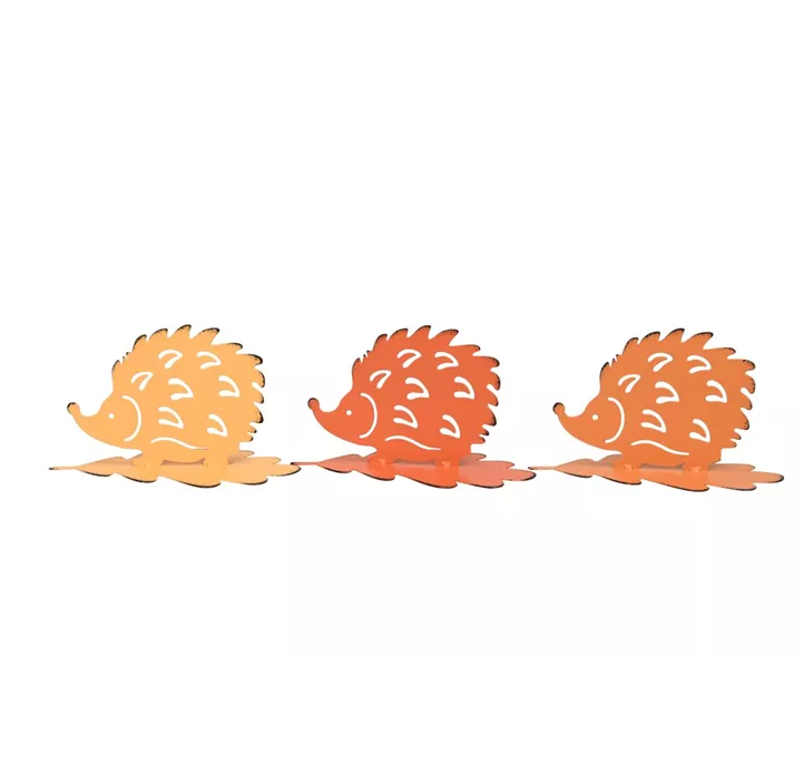 Igel auf Blatt aus Metall
