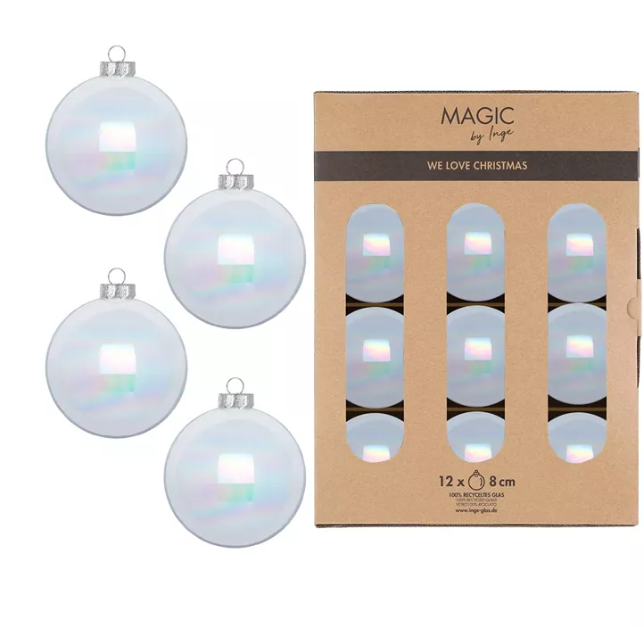 Glaskugel irisierend 12 Stk/Packung