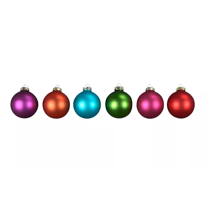 Weihnachtskugel Box 6 Farben sortiert