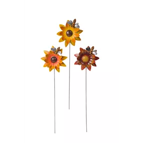 Gartenstecker Sonnenblume mit Biene