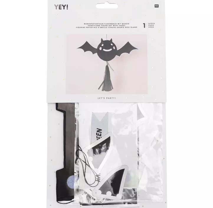 Wabenpapier mit Quaste, Fledermaus