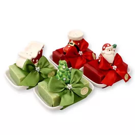 Schafmilchseife eckig auf Seifenschale