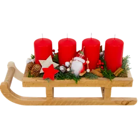 Adventschlitten mit 4 Kerzen Adventschlitten mit 4 Kerzen