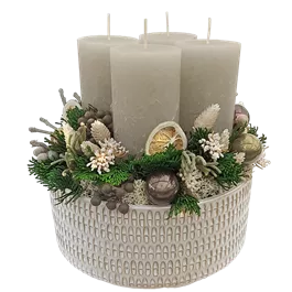 Adventgesteck mit 4 Stumpenkerzen