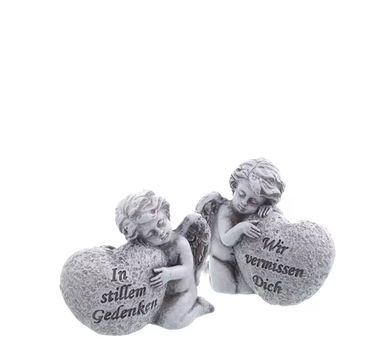 Grabdeko Engel mit Herz und Spruch Grabdeko Engel mit Herz und Spruch