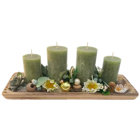 Adventbrett mit 4 Trendkerzen Adventbrett mit 4 Trendkerzen