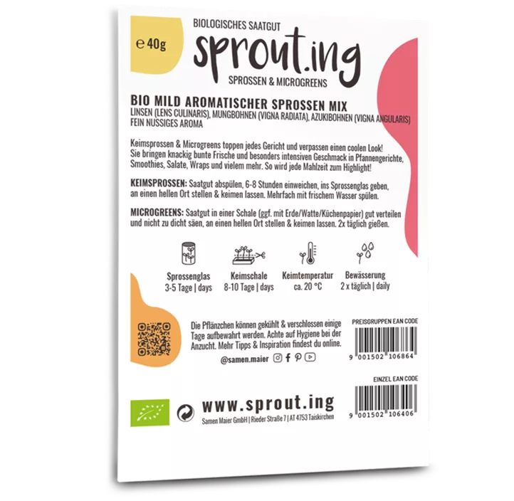 BIO Sprouting Mild aromatischer Sprossen Mix BIO Sprouting Mild aromatischer Sprossen Mix