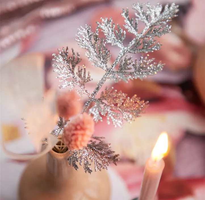 Glitter-Blätter Konifere 6er