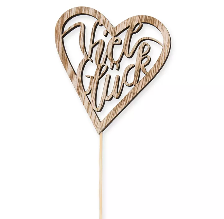 Holz-Stecker Viel Glück