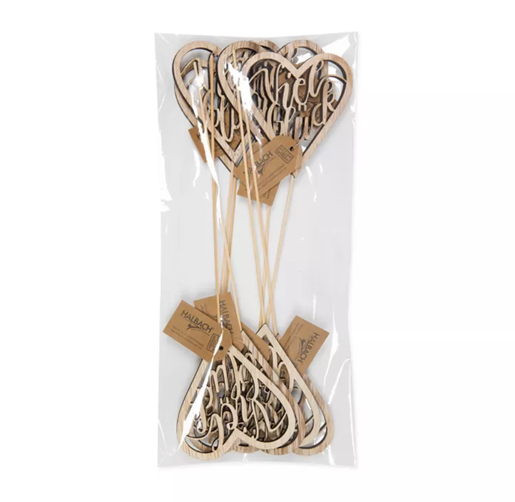 Holz-Stecker Viel Glück