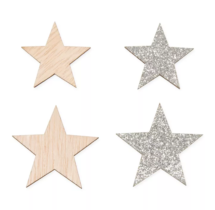 Holz Streudeko Sterne 16 Stk Holz Streudeko Sterne 16 Stk