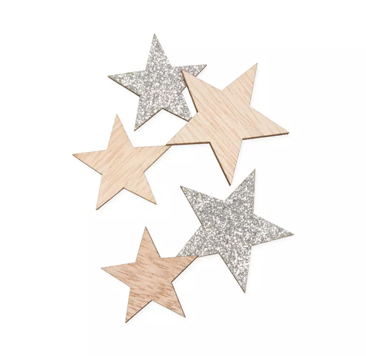 Holz Streudeko Sterne 16 Stk Holz Streudeko Sterne 16 Stk