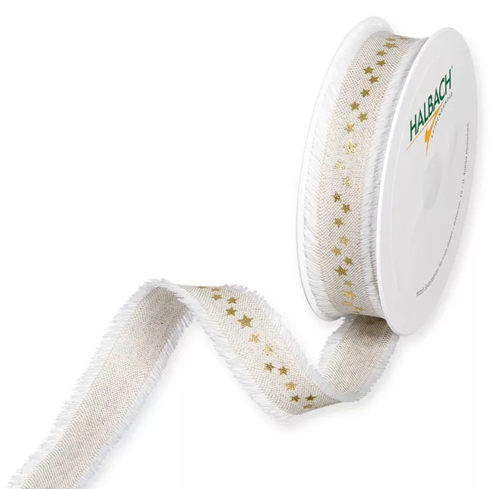 Leinen-Druckband Sternchen