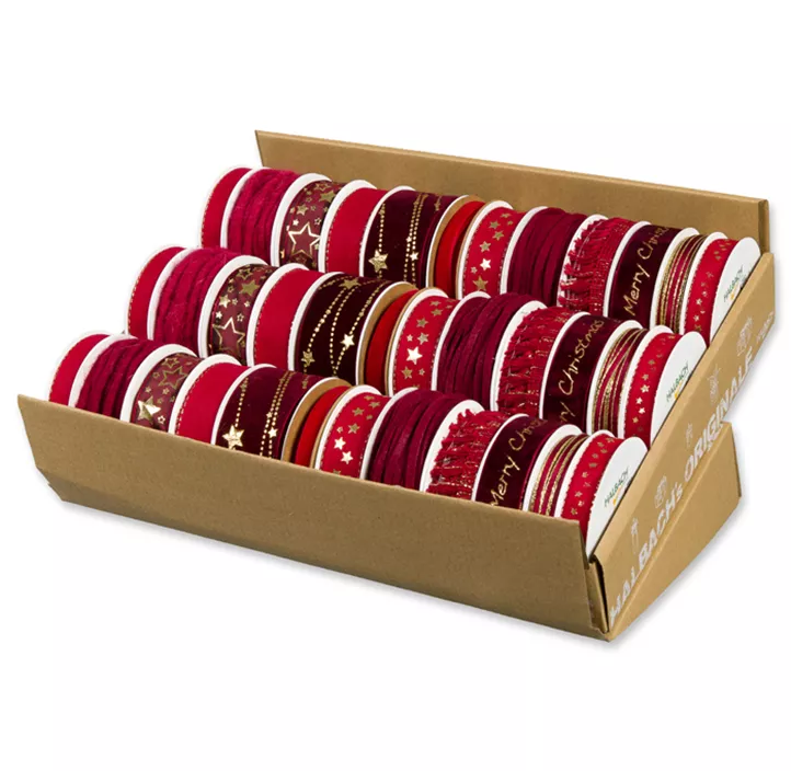 X-Mas Bänder rot-gold sortiert X-Mas Bänder rot-gold sortiert