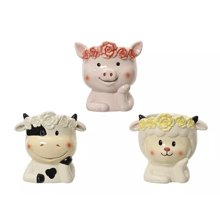 Übertopf Kuh/Schwein/Schaf Übertopf Kuh/Schwein/Schaf