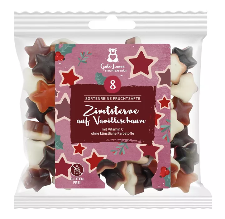 Fruchtsaftbären auf Joghurtschaum