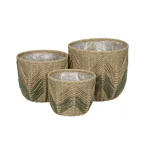 Korb rund natur-grün