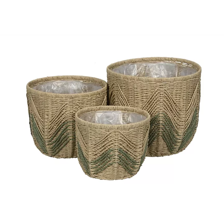 Korb rund natur-grün Korb rund natur-grün
