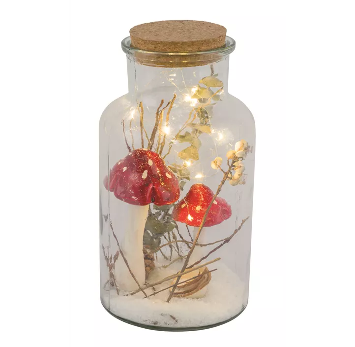 LED Glasdose Pilze-Zweig