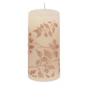 Stumpenkerze Raureif Natur