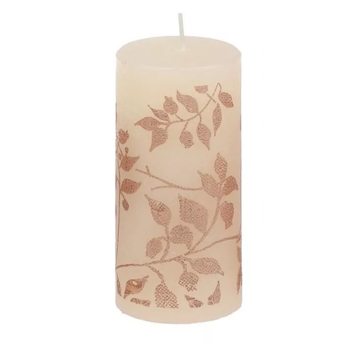 Stumpenkerze Raureif Natur Stumpenkerze Raureif Natur