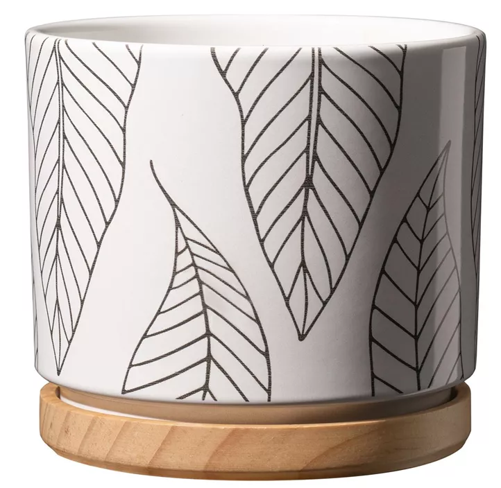 Übertopf Leaves Wood Übertopf Leaves Wood