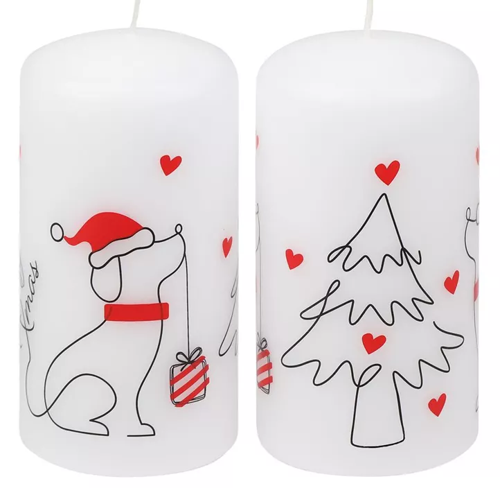 Stumpenkerze Woofy Xmas Stumpenkerze Woofy Xmas