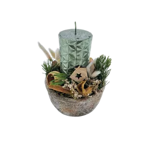 Adventgesteck mit Metallic Kerze