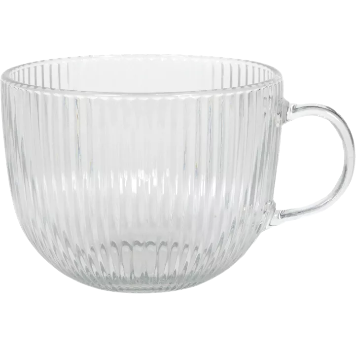 Jumbotasse Glas gerillt