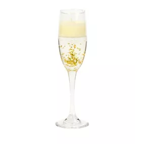 Kerze im Sektglas mit Glitzer