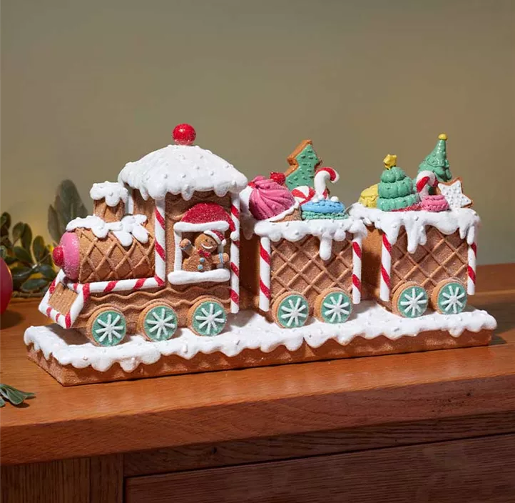 Zug Lebkuchen mit Süßigkeiten