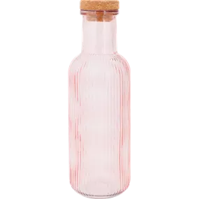 Glasflasche Raja mit Kork rosa