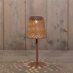 Solar Tischlampe mit Blumenmuster