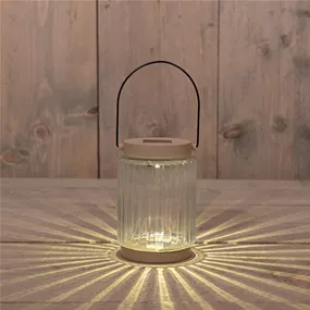 Solar Laterne aus Glas gerade