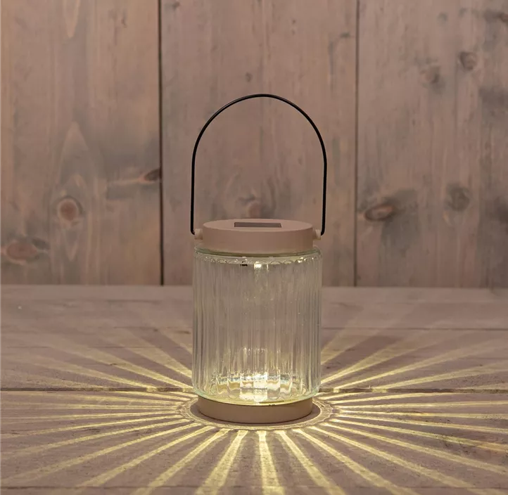 Solar Laterne aus Glas gerade