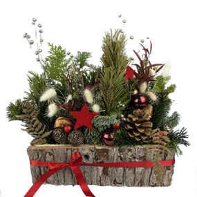 Adventgesteck Holzkiste