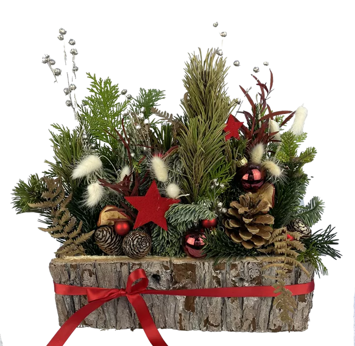 Adventgesteck Holzkiste