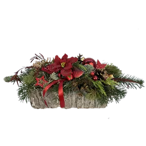 Adventgesteck Holzkiste mit Weihnachtsstern