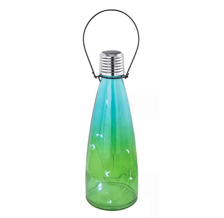 Solarleuchte Glas Flaschen in 3 verschiedenen Farben
