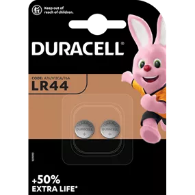 Duracell Alkali Knopfzelle LR44, 2 Stück