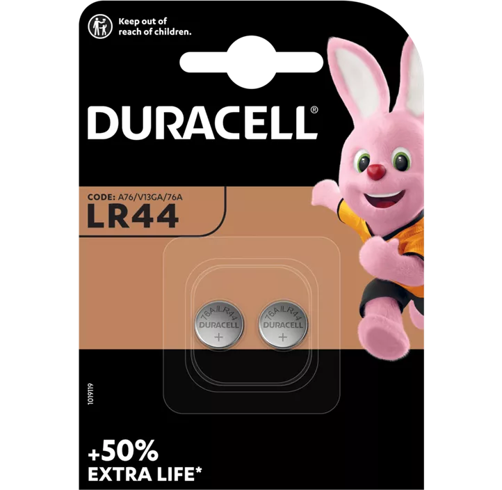 Duracell Alkali Knopfzelle LR44, 2 Stück