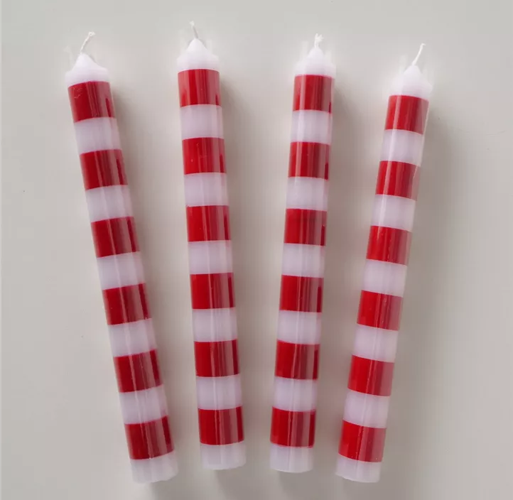 Stabkerze Stripy 4teilig