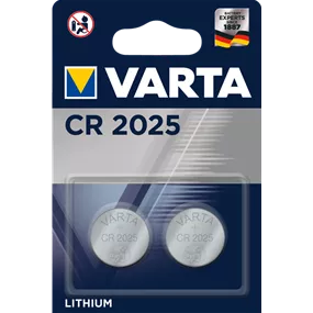 VARTA ELECTRONICS Lithium Knopfzelle CR2025, 2 Stück
